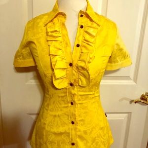 Pre-owned Authentic Just Cavalli Frill Ruffled Top